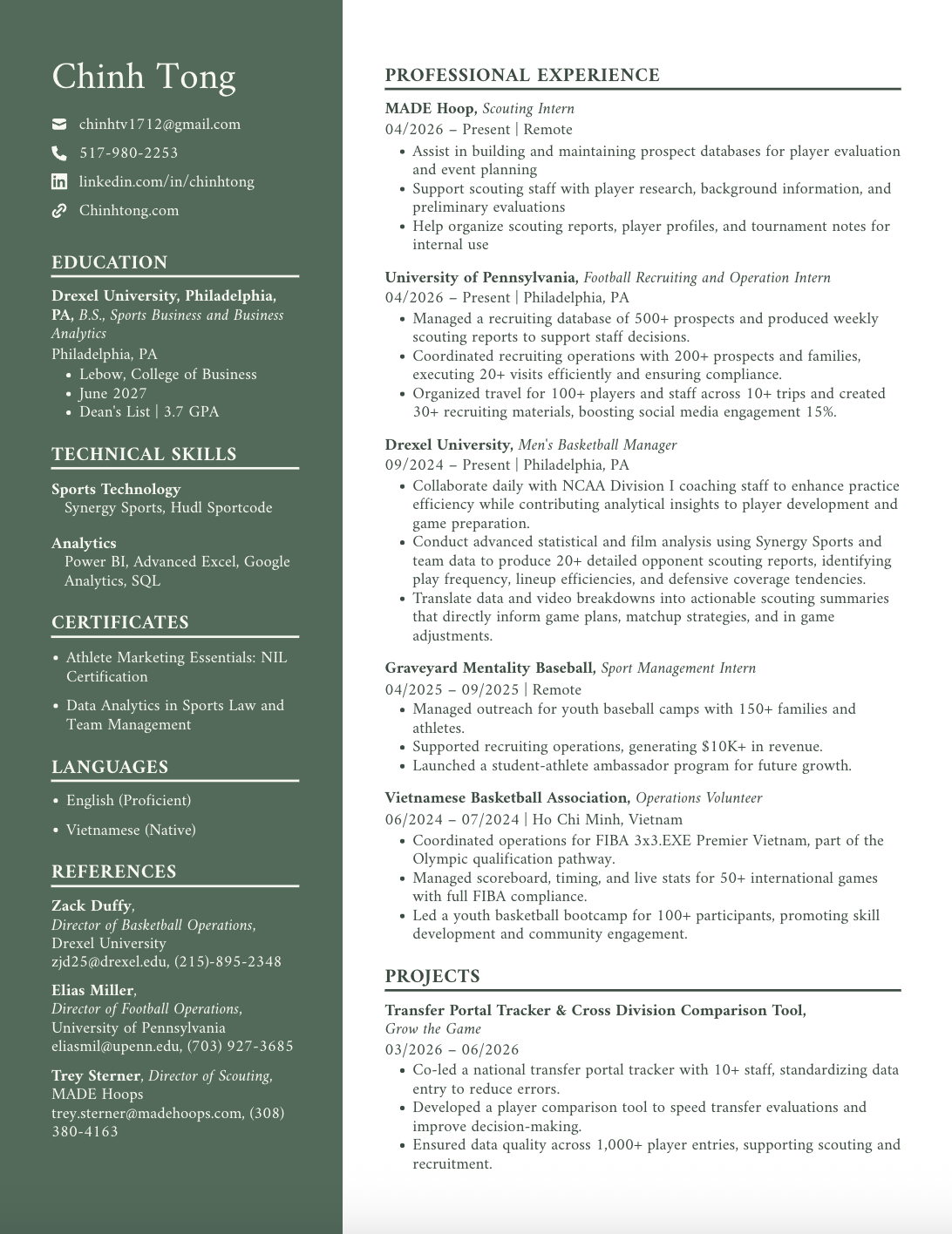 Chinh Tong resume preview